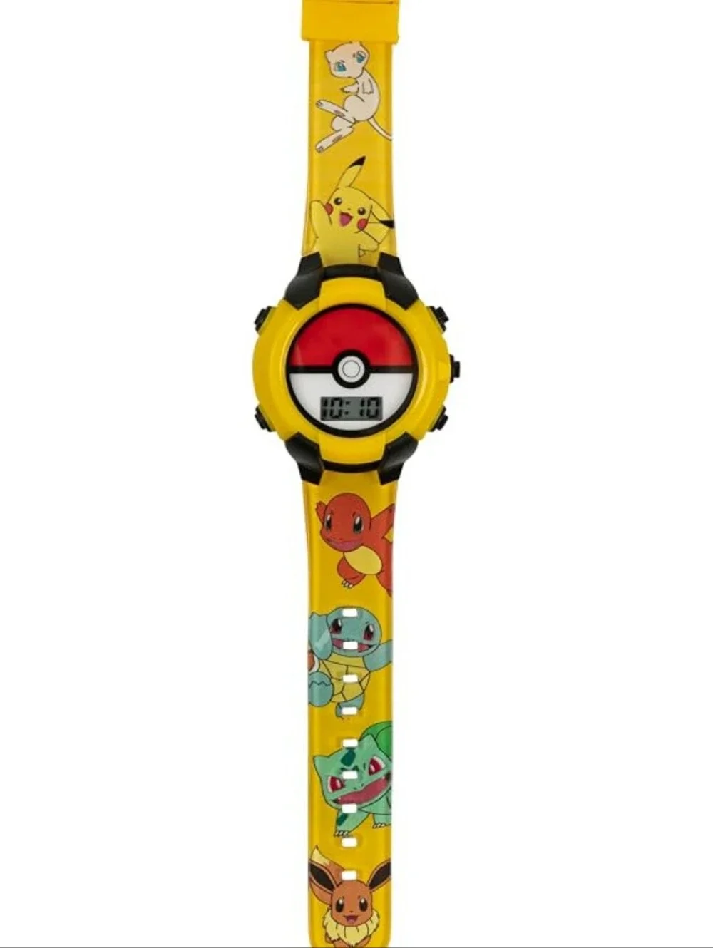 Kids Flashing LCD Watch - Yellow Charmander & Pikachu Design